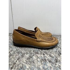 Aetrex Shoes Womens 8.5 Tiana Loafers Basket Weave Slip On Closed Toe Leather